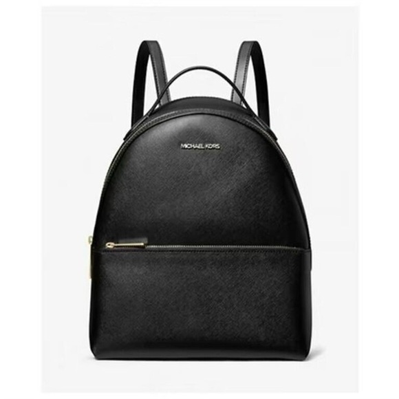 Michael Kors Handbags - NWT Michael Kors Women’s Shelia Medium Logo Leather Backpack, Black, 35F3G6HB6L